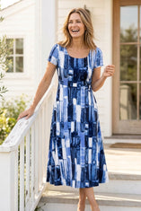 Core Travel Brush Stroke Swing Dress