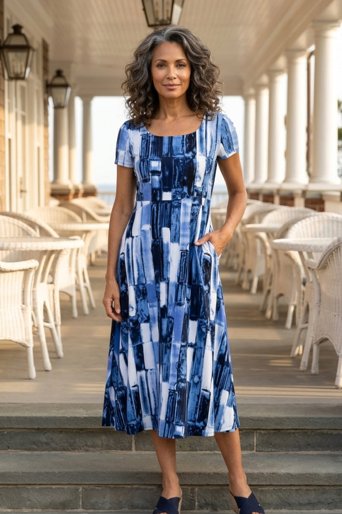 Core Travel Brush Stroke Swing Dress