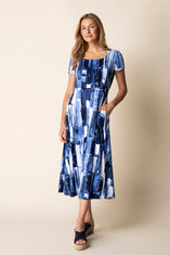 Core Travel Brush Stroke Swing Dress