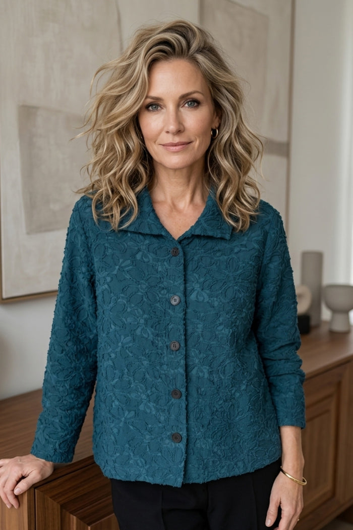 Textured Floral Jacket