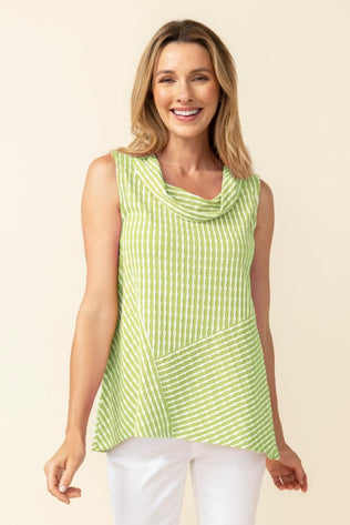 Uptown Stripe Drape Neck Swing Tee