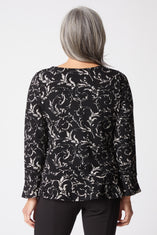 Jacquard Scroll Peplum Top