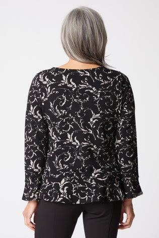 Jacquard Scroll Peplum Top
