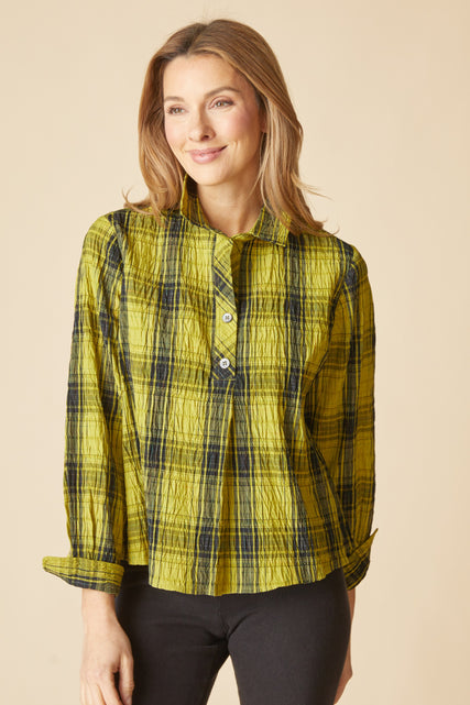 Crinkle Windowpane Chill Pullover