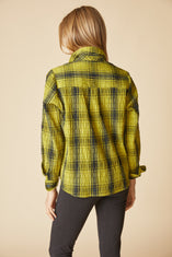 Crinkle Windowpane Chill Pullover