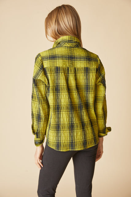 Crinkle Windowpane Chill Pullover