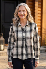 Crinkle Windowpane Chill Pullover
