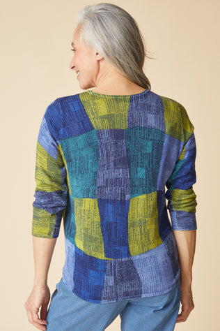Playful Patchwork Pullover Sweater