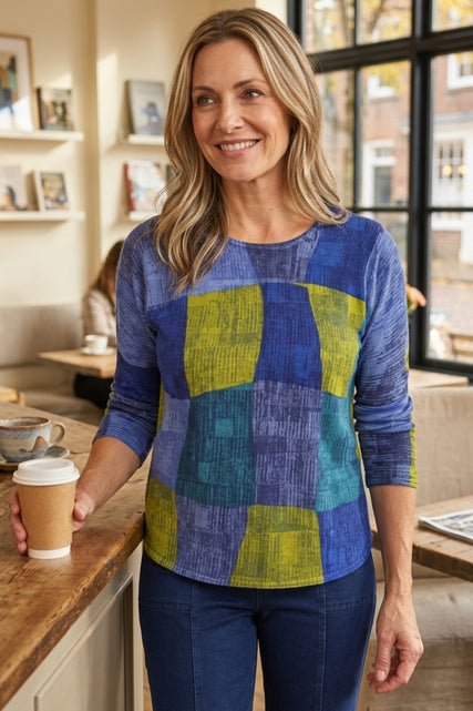 Playful Patchwork Pullover Sweater