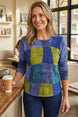 Playful Patchwork Pullover Sweater