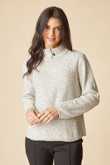 Speckled Mock Neck Sweater