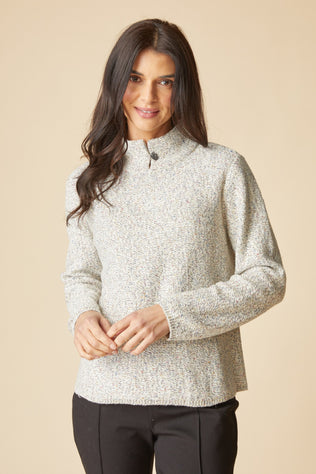 Speckled Mock Neck Sweater