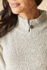 Speckled Mock Neck Sweater