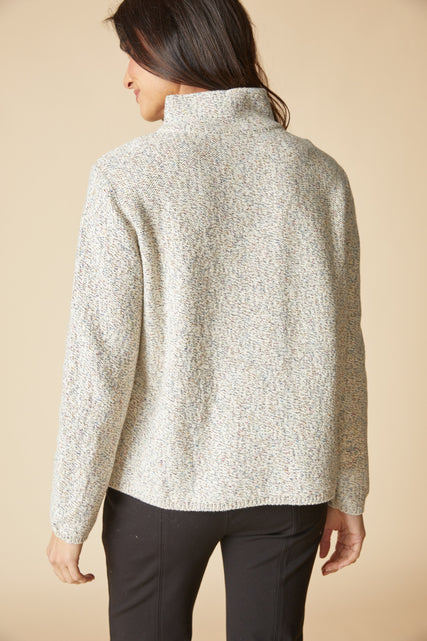 Speckled Mock Neck Sweater