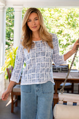 Block Print Summer Pullover