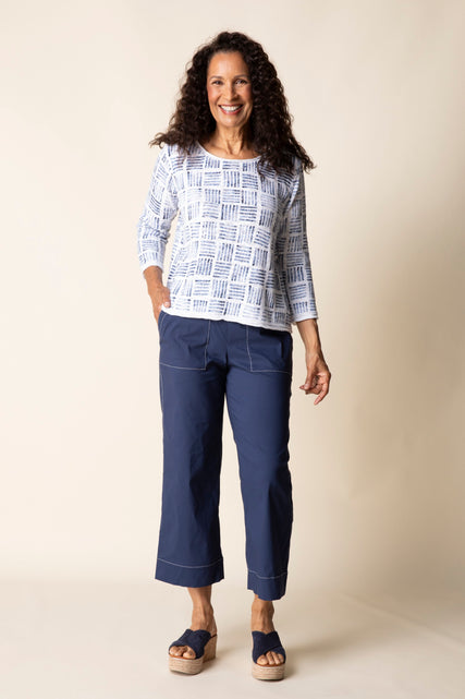 Block Print Summer Pullover