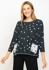 Double Faced Dot Pocket Pullover