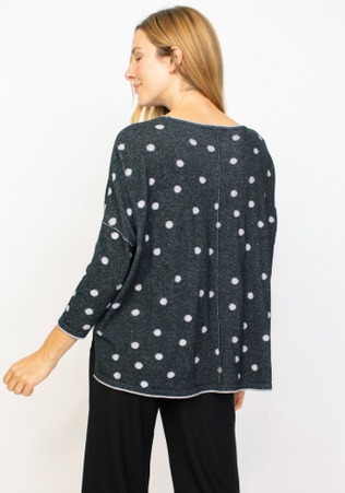 Double Faced Dot Pocket Pullover