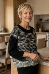 Marble Twist Drop-Shoulder Sweater