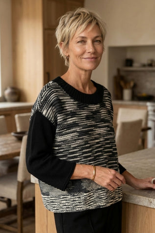 Marble Twist Drop-Shoulder Sweater