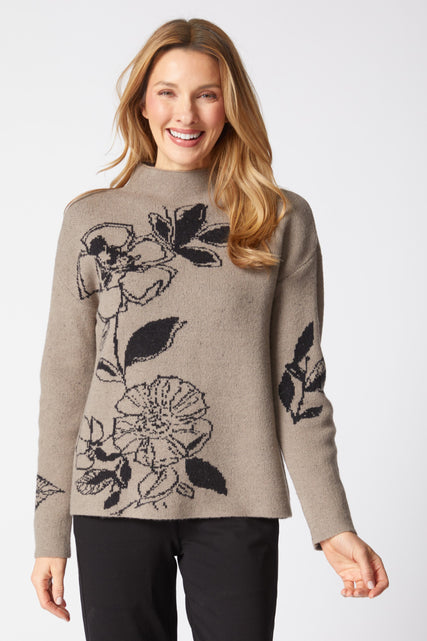 Floral Foliage Intarsia Sweater