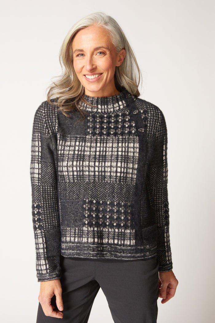 Mixed Windowpane Pullover