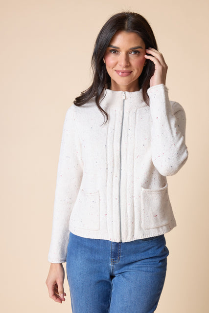Harvest Tweed Zip Cardi