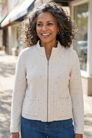 Harvest Tweed Zip Cardi
