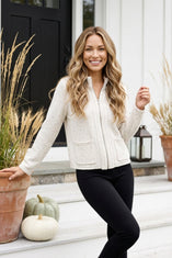 Harvest Tweed Zip Cardi