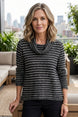 Textured Dot Cowl Neck Knit Sweater