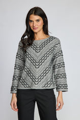 Textured Chevron Embroidered Top