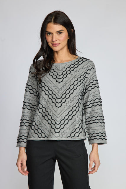 Textured Chevron Embroidered Top