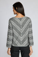 Textured Chevron Embroidered Top