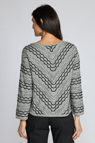 Textured Chevron Embroidered Top