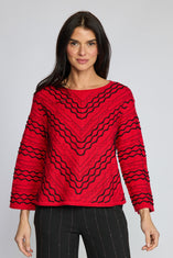Textured Chevron Embroidered Top