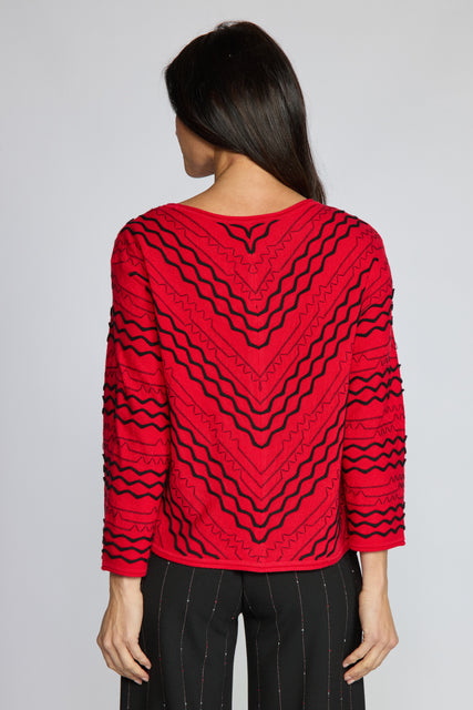 Textured Chevron Embroidered Top
