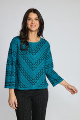 Textured Chevron Embroidered Top