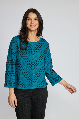 Textured Chevron Embroidered Top