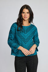 Textured Chevron Embroidered Top
