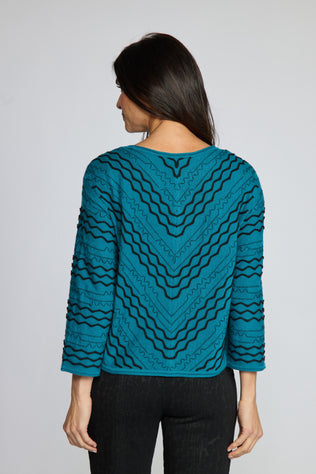 Textured Chevron Embroidered Top