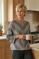Textured Chevron Embroidered Top