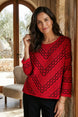 Textured Chevron Embroidered Top