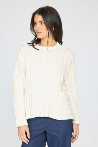 Statement Rib Pocket Pullover Sweater