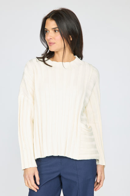 Statement Rib Pocket Pullover Sweater