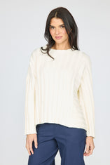 Statement Rib Pocket Pullover Sweater