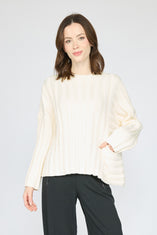 Statement Rib Pocket Pullover Sweater