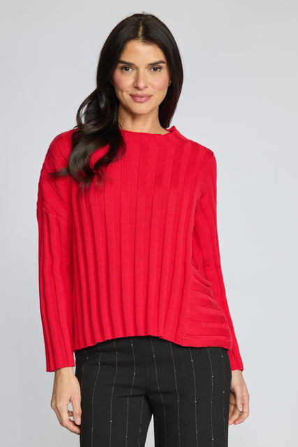 Statement Rib Pocket Pullover Sweater