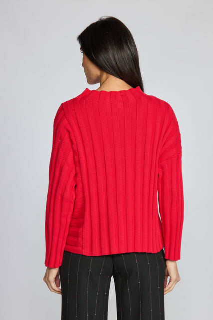 Statement Rib Pocket Pullover Sweater