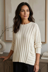 Statement Rib Pocket Pullover Sweater