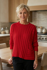 Statement Rib Pocket Pullover Sweater